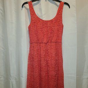 Salmon Pink Lace Dress